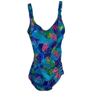 Vintage Sandcastle One Piece Swimsuit Size 12 - Vintage 80's / 90's Bathing Suit